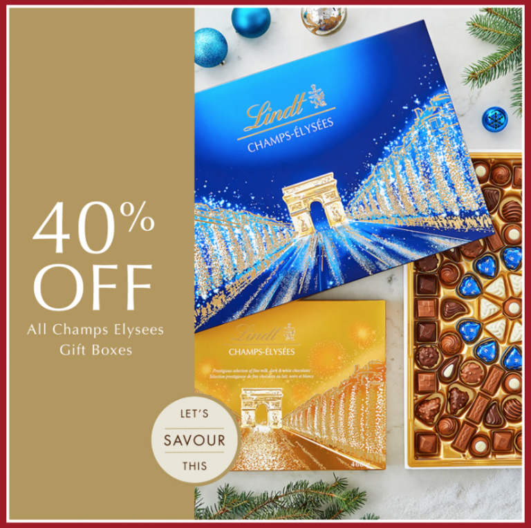 Lindt Chocolate Canada Holiday Offers Save 40 off Lindt ChampsÉlysées + 3 Excellence 100g