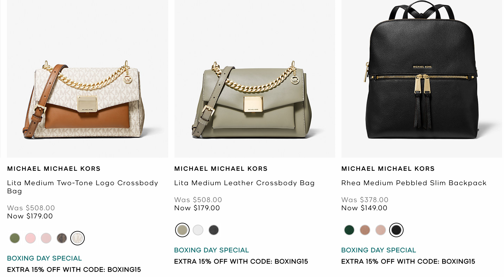 Michael Kors Canada Boxing Day Sale: Save an Extra 15% Off Sale Styles  Using Coupon Code + Up to 60% Off Sale + Free Shipping - Canadian Freebies,  Coupons, Deals, Bargains, Flyers,