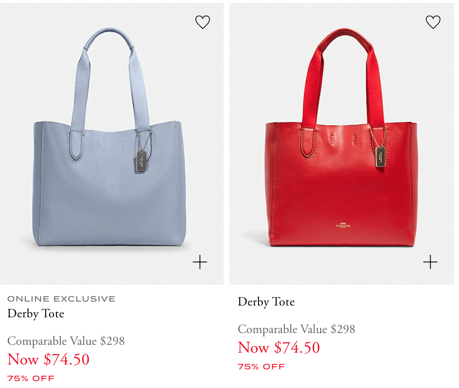 Coach derby tote discount red