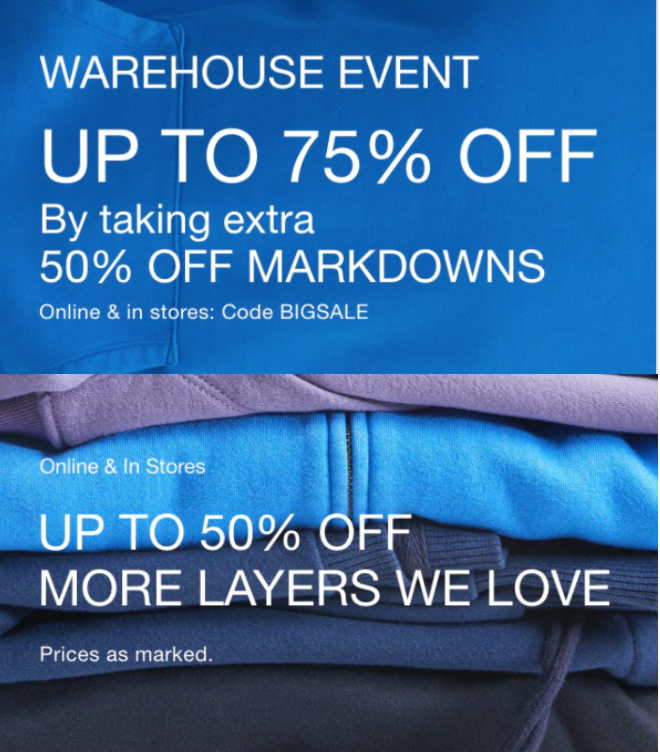 Gap deals warehouse sale