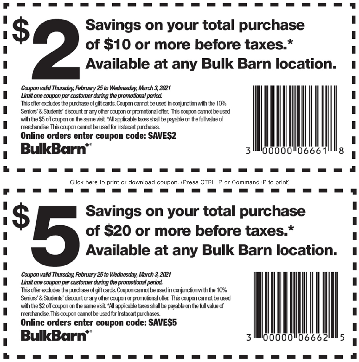 Bulk Barn Canada Coupons And Flyer Deals Save 2 To 5 Off Your