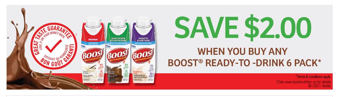 Canadian Coupons: Save $2 On The Purchase Of Any Boost 6 Pack