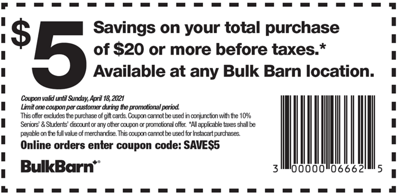 Bulk Barn Canada Coupons And Flyer Deals Save 5 Off Your