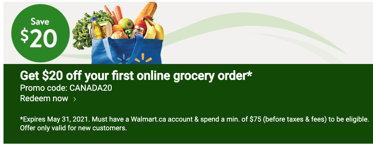 Walmart Canada Offers Save 20 off Your First Online Grocery Order