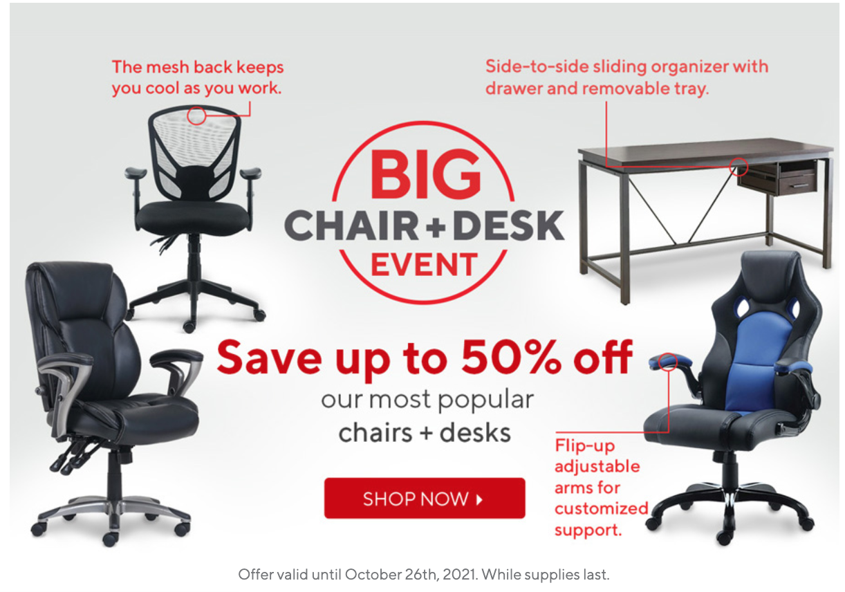 Staples Canada Big Chair Desk Event Sale Save Up To 50 Off Chairs 