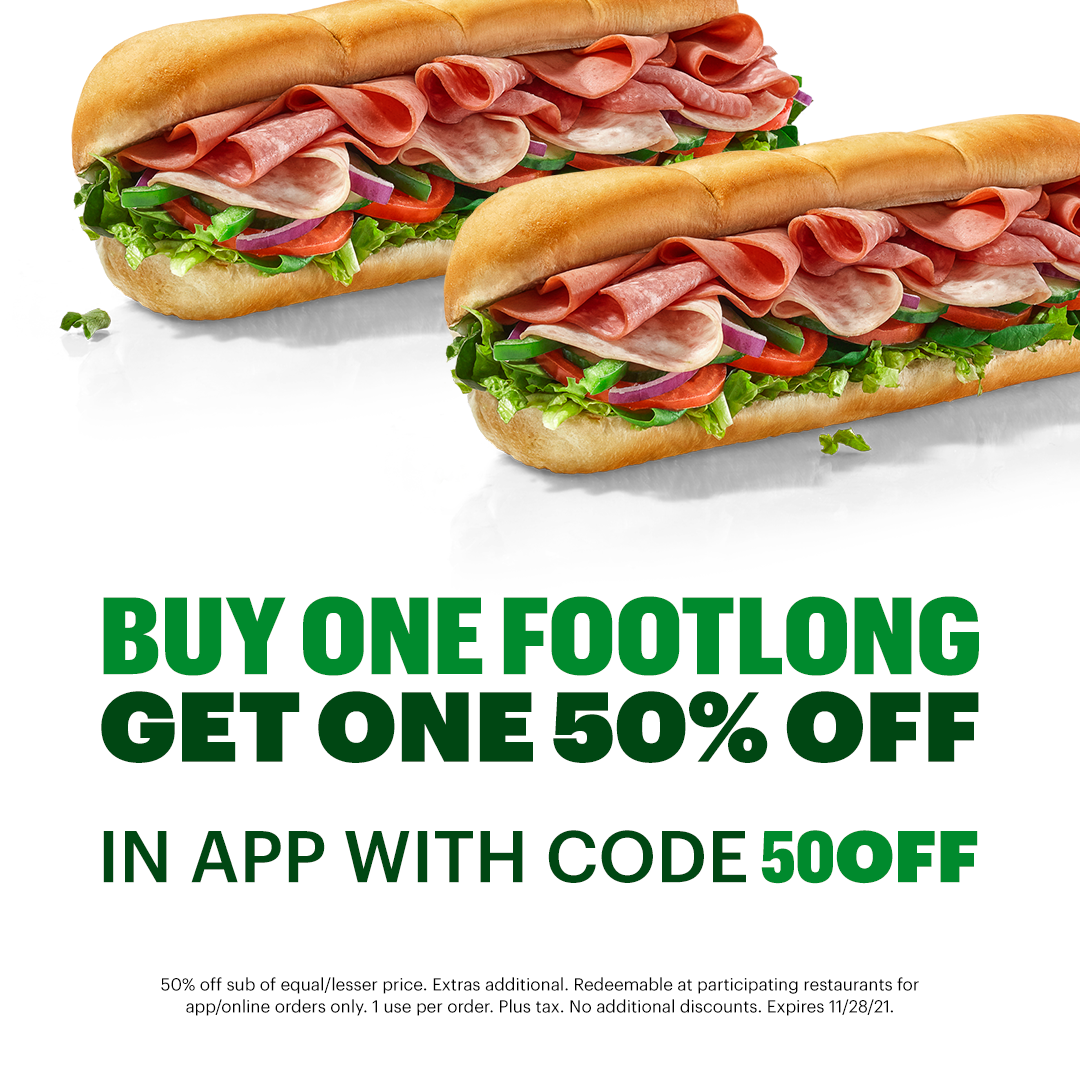 50% Off Subway Coupons – December 2023