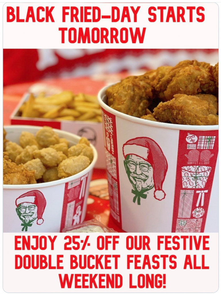 KFC Canada Black Friday 2021 Promotion Save 25 Off Festive Double