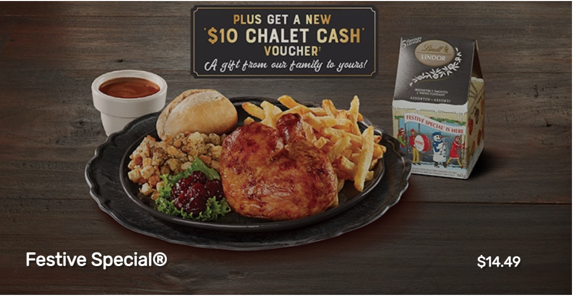 Swiss Chalet Canada Festive Favourites Menu FREE 10 Chalet Cash   Screen Shot 2021 11 18 At 8.20.16 PM 