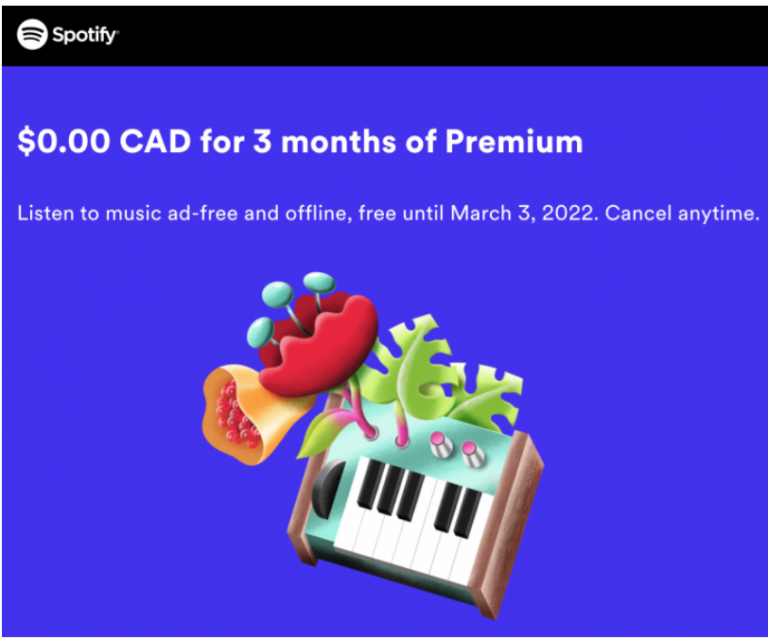 Spotify Canada Promotions Enjoy 3 Months of Premium for FREE