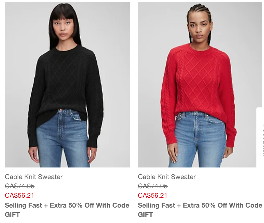 Gap Canada Pre Boxing Day Deals: Save 50% Off your Purchase - Canadian ...