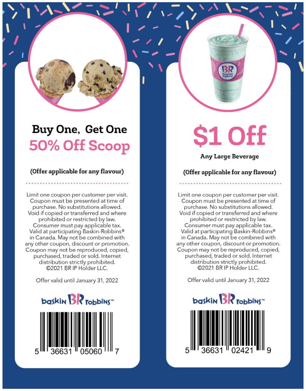 Baskin Robbins Canada Coupons BOGO 50 Off Scoops, Save 1.00 off any