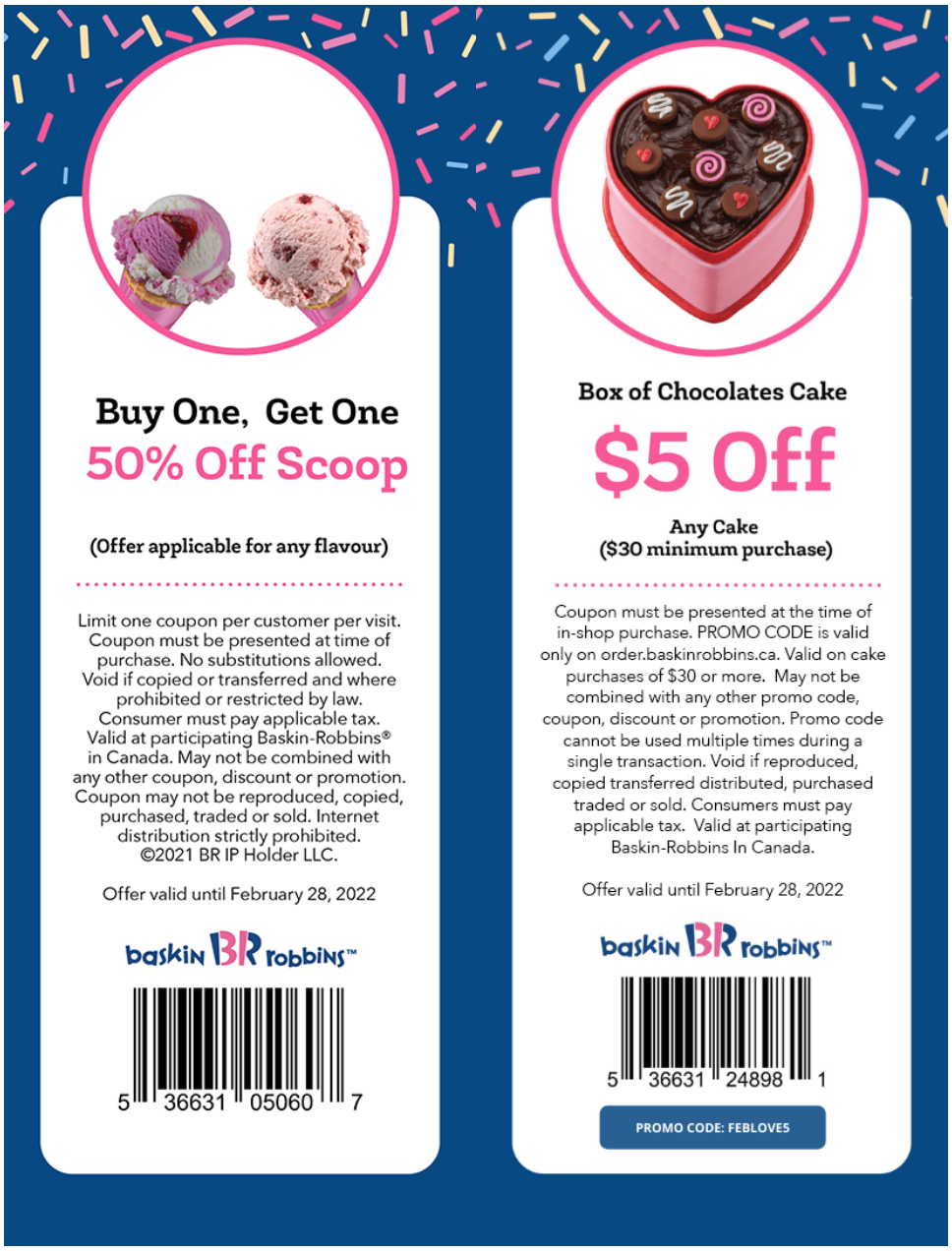 BaskinRobbins Canada Coupons BOGO 50 Off Scoops, Save 5 off Any Ice