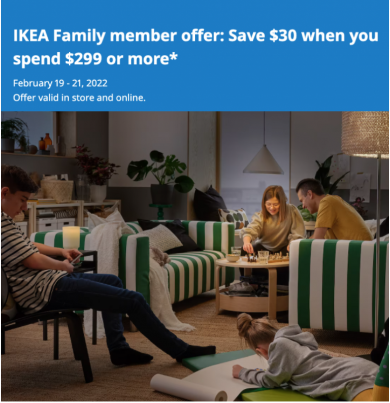 IKEA Canada Family Member Deals Save 30 Off your Purchases of 299