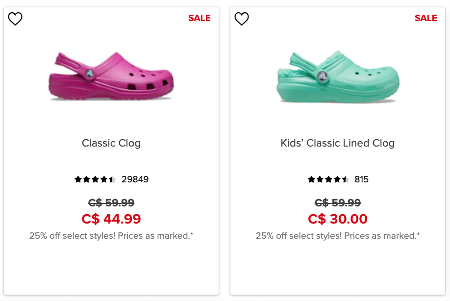 Crocs canada store discount code