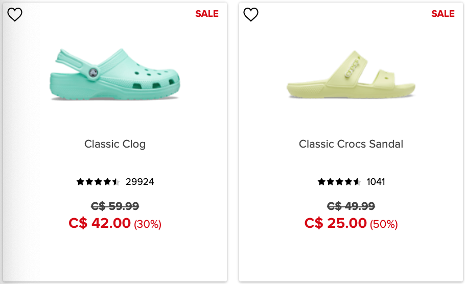 Crocs Canada Sale Save up to 50 off Select Styles Using Coupon Code