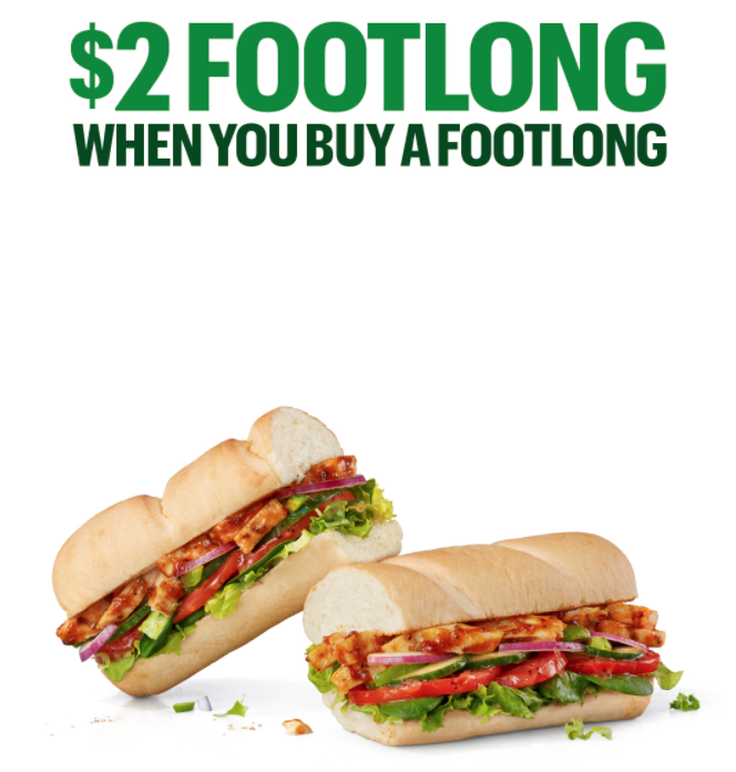 Subway Canada Promos 2 Footlong When You Buy A Footlong + More