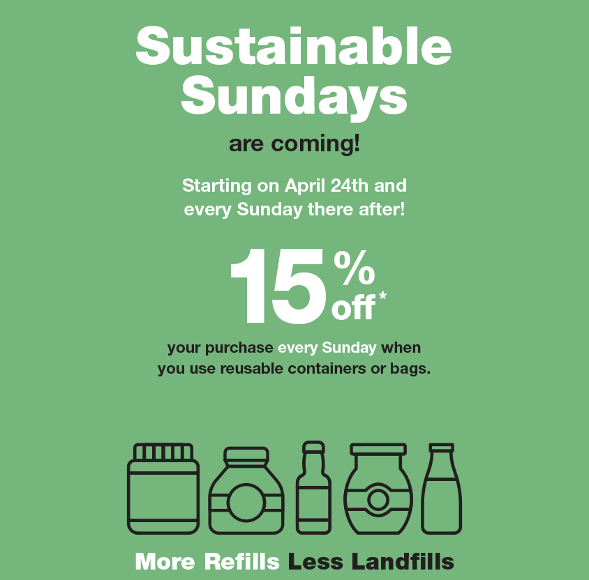 Bulk Barn Canada Sustainable Sundays Offer: Today, Save 15% off Your Purchase, When You Use Reusable Containers or Bags - Hot Canada Deals