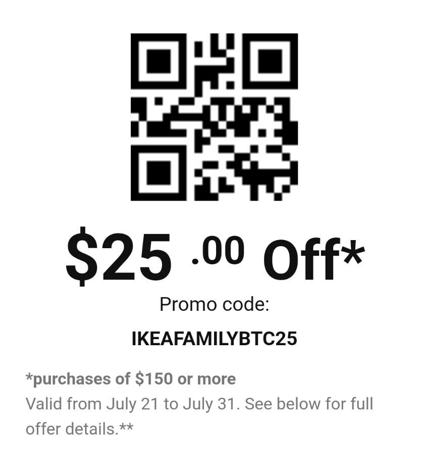 IKEA Canada Deals Save 25 off your Purchase of 150 Using Coupon Code