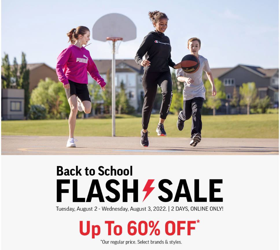 Sport Chek Canada 2 Day Online Only Back To School Flash Sale: Save up to 60% off