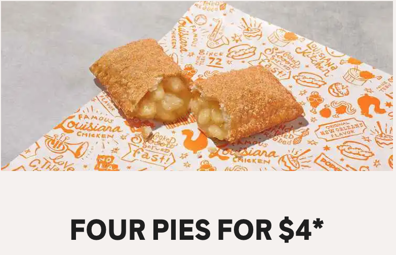 Popeyes Canada Coupons Four Pies For 4 + More offers Hot Canada