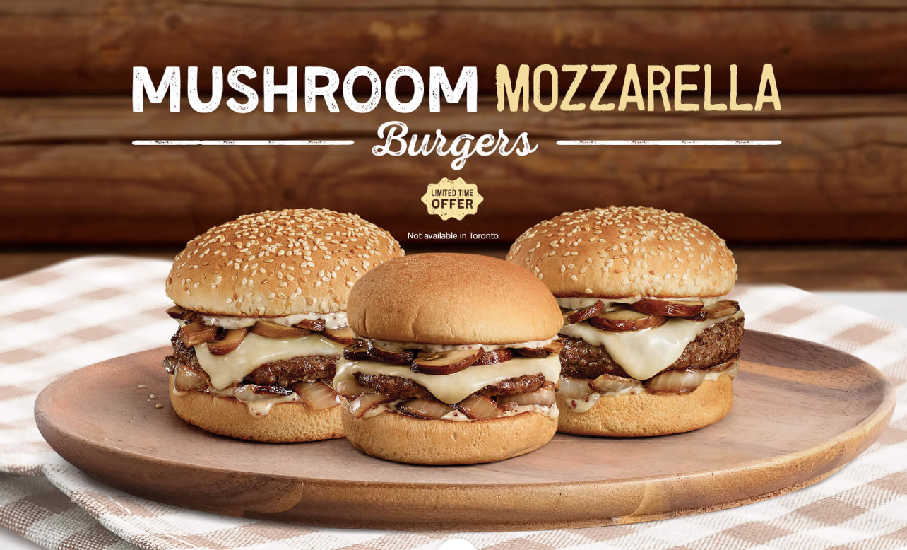 A&W Canada Promotions: Enjoy Mushroom Mozzarella Burgers