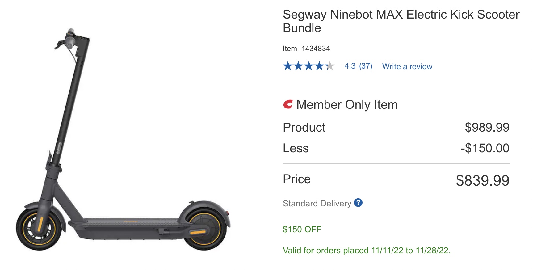 Segway Ninebot Max 30 Electric KickScooter Canada