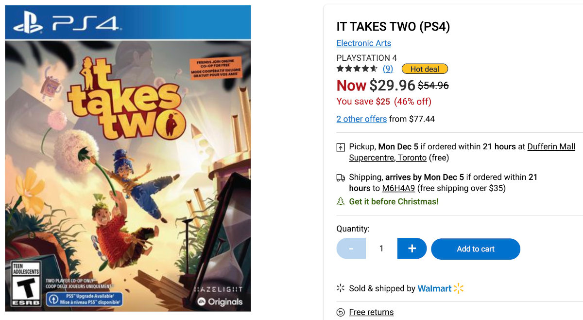 It Takes Two for PlayStation 4