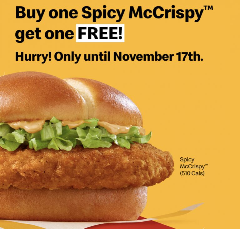 Uber Eats X McDonald's Canada: Buy One Spicy McCrispy Get One Free ...