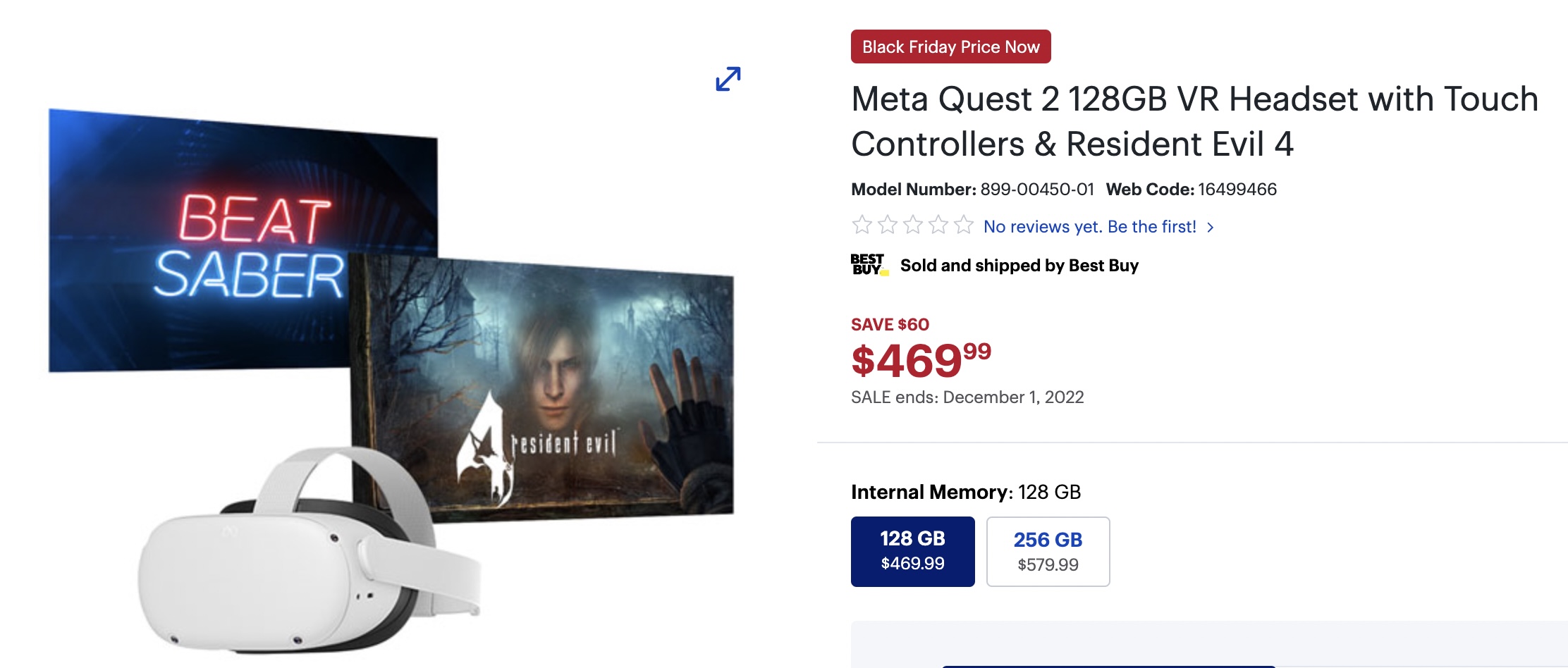 Amazon.ca Black Friday Daels: Meta Quest 2 128GB VR Headset with