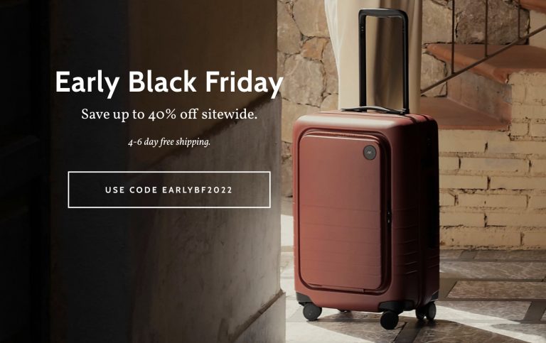 Monos Luggage Canada Early Black Friday Sale: Up to 40% Sitewide - Canadian Freebies, Coupons 