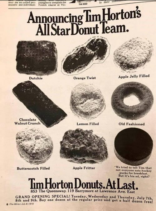 Tim Hortons Retro Donuts Flyer Canadian Freebies Coupons Deals   Tim Hortons Retro 500x676 