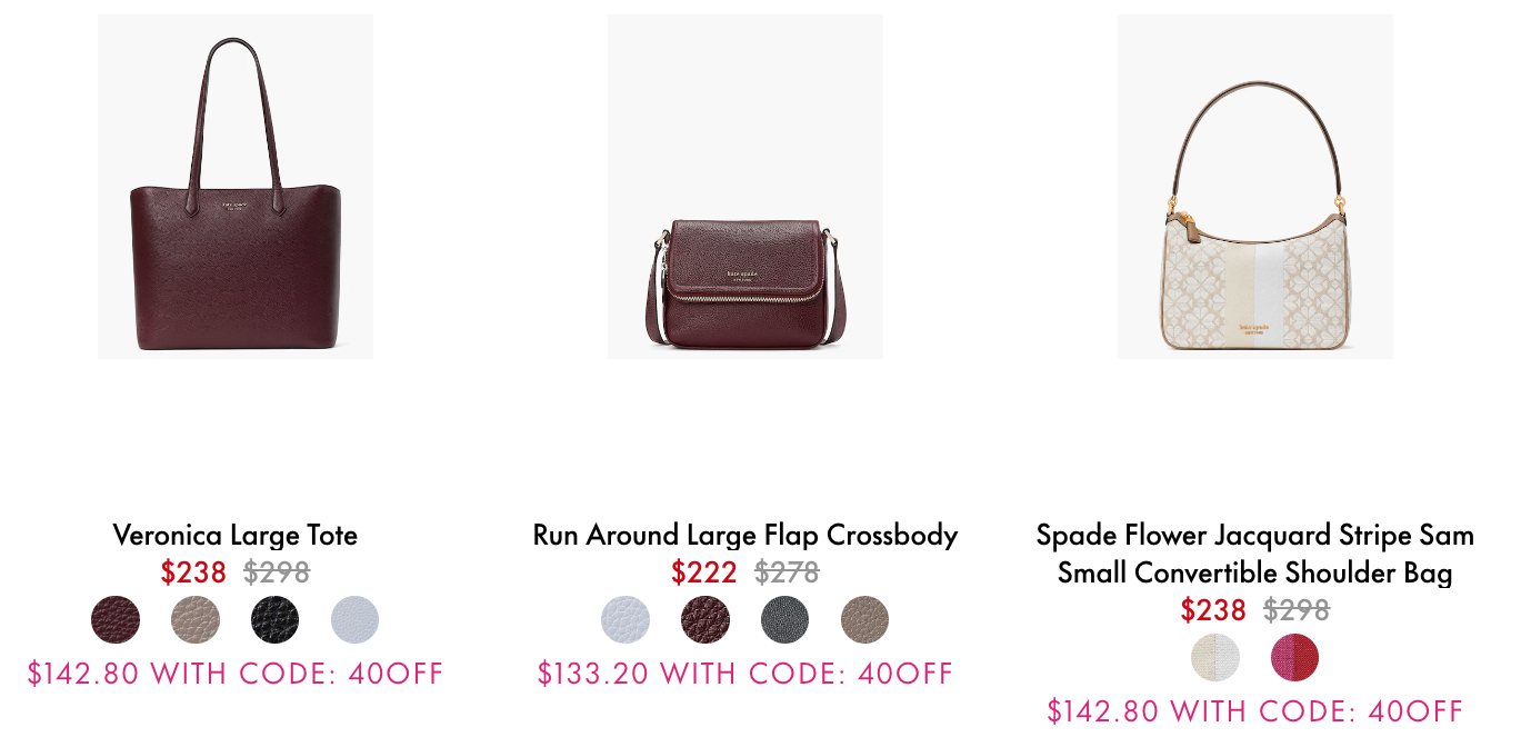Kate Spade Canada Boxing Week End Of Season Sale: Save an Extra 40% off Sale  Styles, That is up to 60% off Markdowns - Canadian Freebies, Coupons,  Deals, Bargains, Flyers, Contests Canada