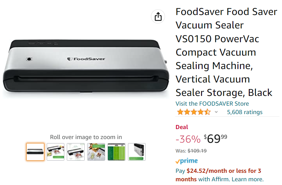 foodsaver vs0150 review