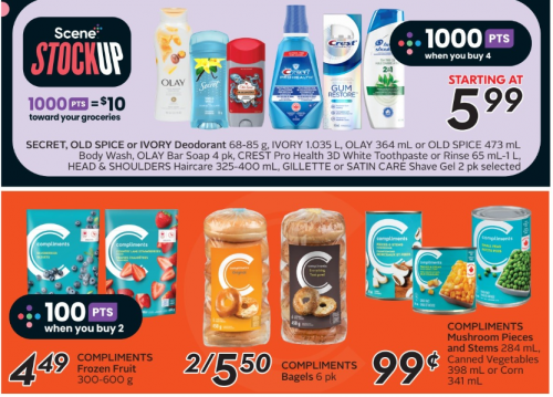 Sobeys Ontario Get 1000 Scene Points When You Buy 4 Select P G Products Canadian Freebies Coupons Deals Bargains Flyers Contests Canada Canadian Freebies Coupons Deals Bargains Flyers Contests Canada