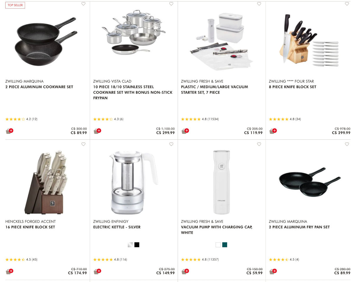 Zwilling Canada Sale Save Up to 50 OFF Many Items + Up to 70 OFF