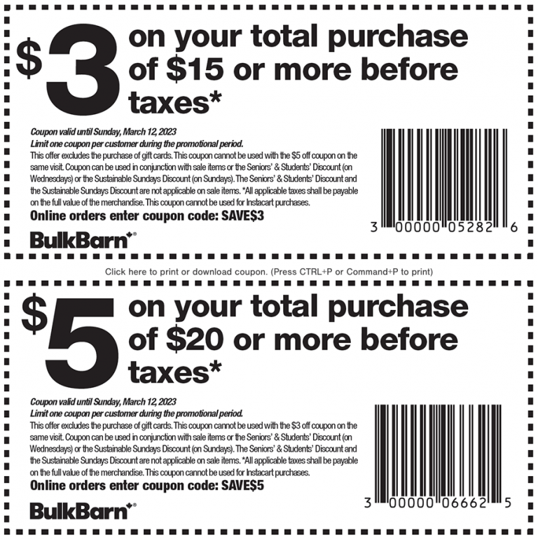 Bulk Barn Canada Coupons and Flyer Deals: Save $3 to $5 Off Your ...