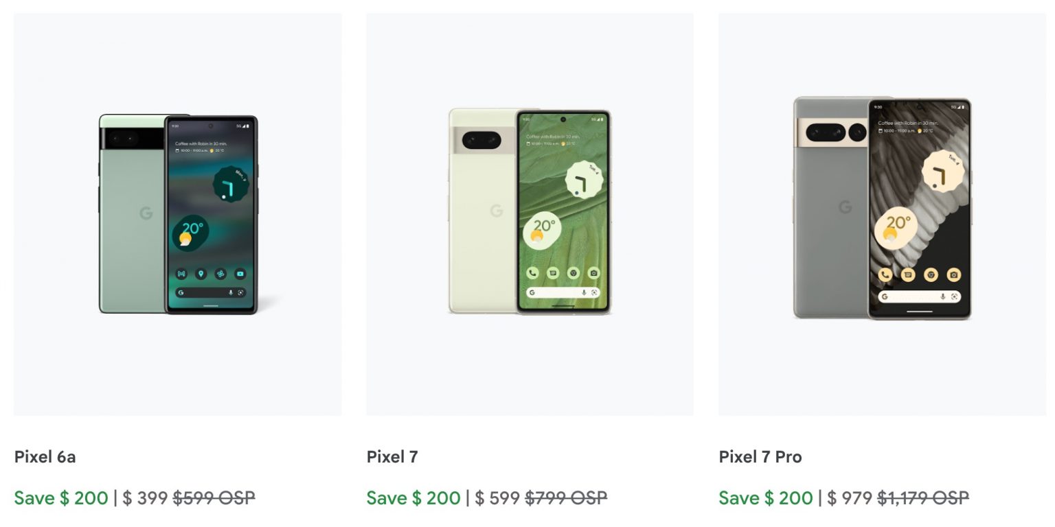 Google store canada sale pixel 6a 399 pixel 7 599 pixel 7 pro 979