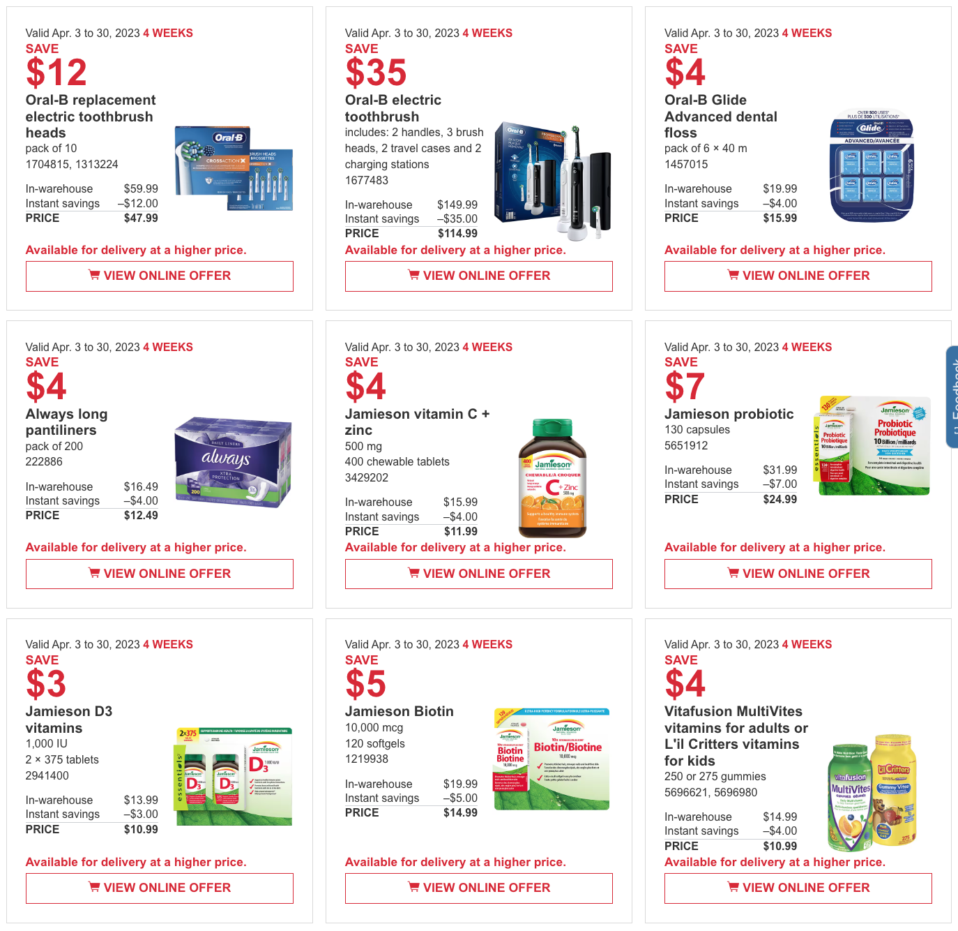 Costco Canada Coupons/Flyers Deals at All Costco Wholesale Warehouses