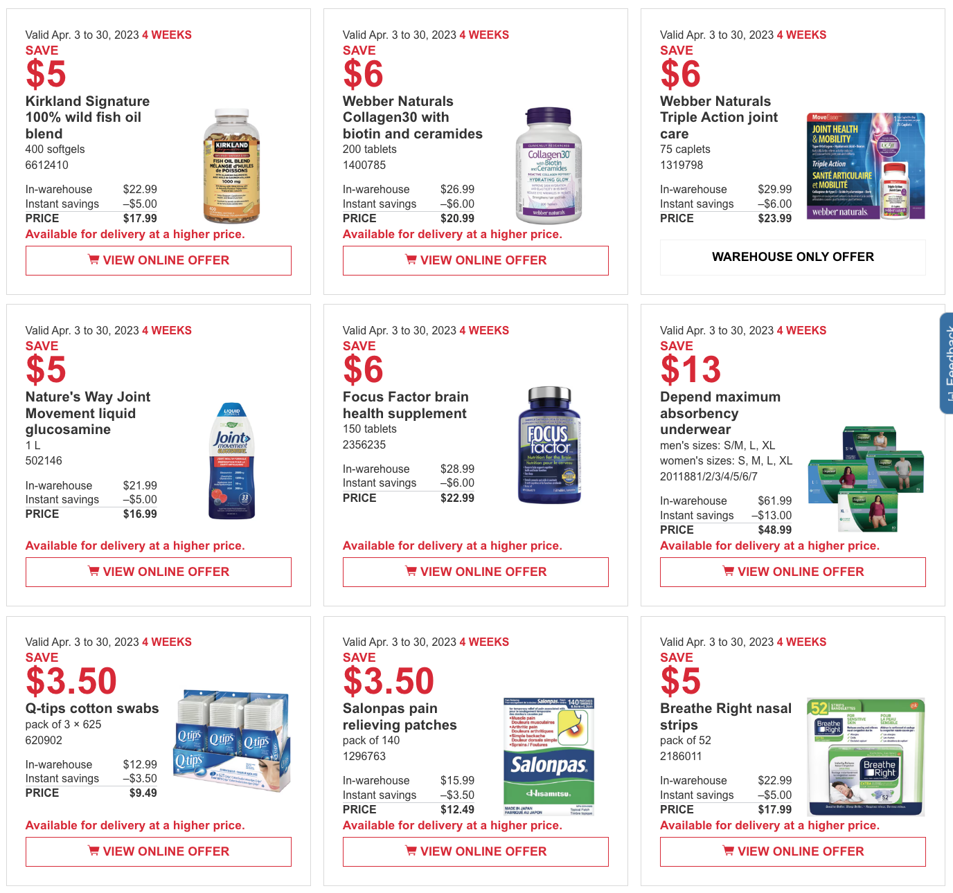 Costco Canada Coupons/Flyers Deals at All Costco Wholesale Warehouses