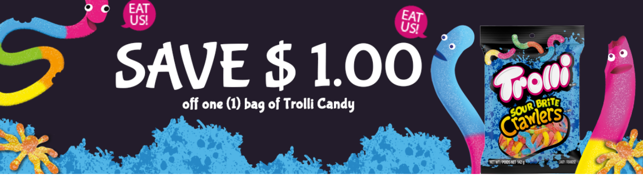 WebSaver Canada Coupons Save 1 On Trolli Candy Canadian Freebies Coupons Deals Bargains