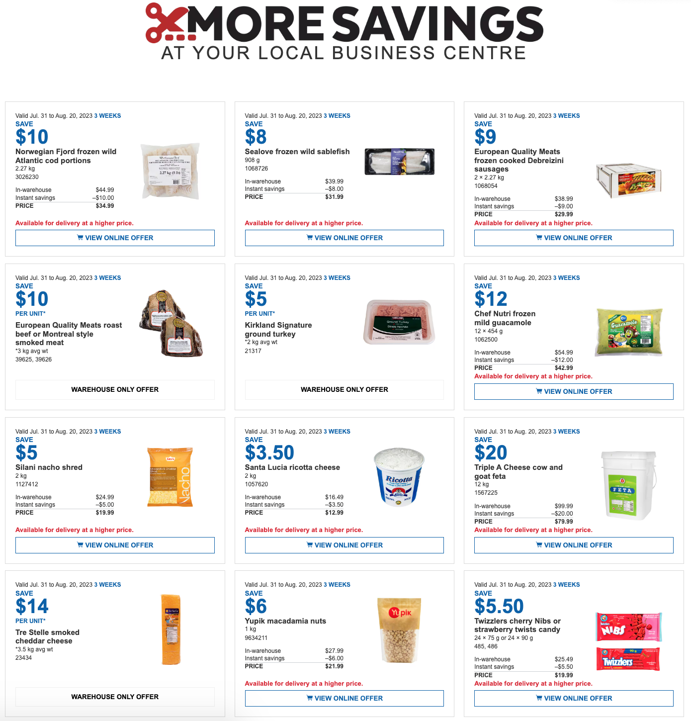 Costco Canada Business Centre Instant Savings Coupons / Flyer, until