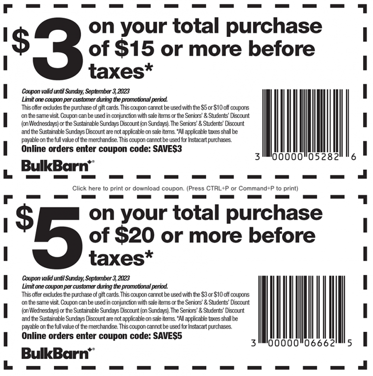 Bulk Barn Canada Coupons and Flyer Deals Save 3 to 10 Off Your