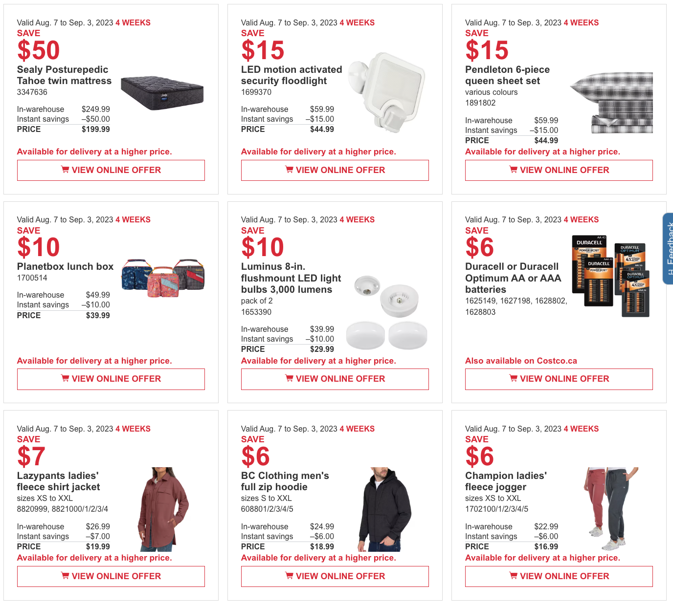 Costco Canada Coupons/Flyers Deals at All Costco Wholesale Warehouses