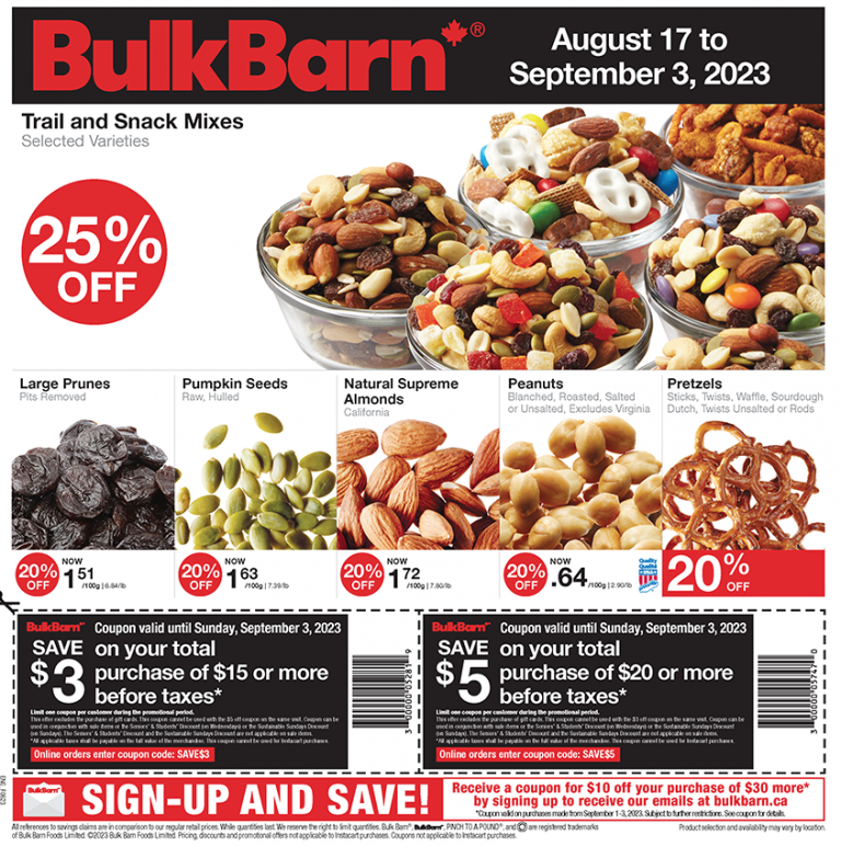Bulk Barn Canada Coupons and Flyer Deals: Save $3 to $10 Off Your