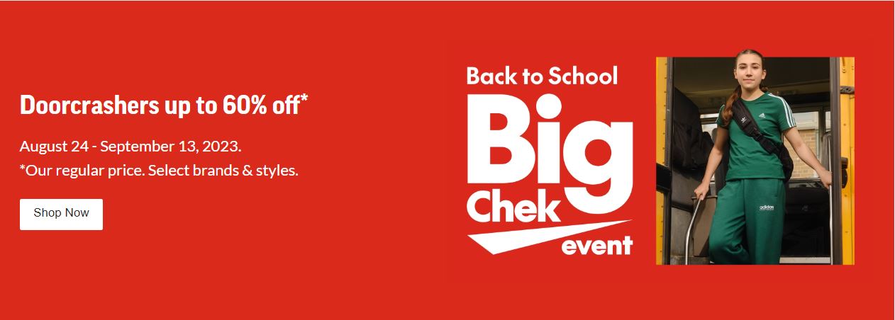 Sport Chek Canada: Big Chek Back to School Event: Doorcrashers up to 60 ...