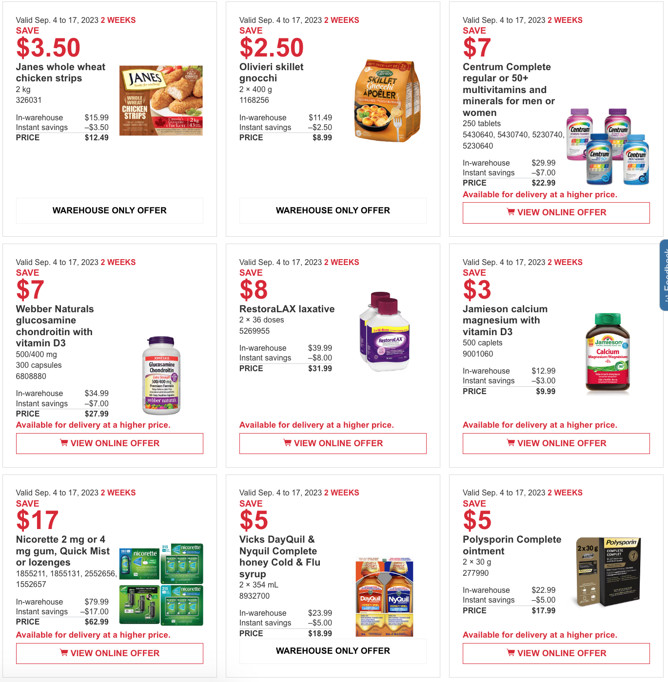 Costco Canada Coupons/Flyers Deals at All Costco Wholesale Warehouses in Canada, Until September