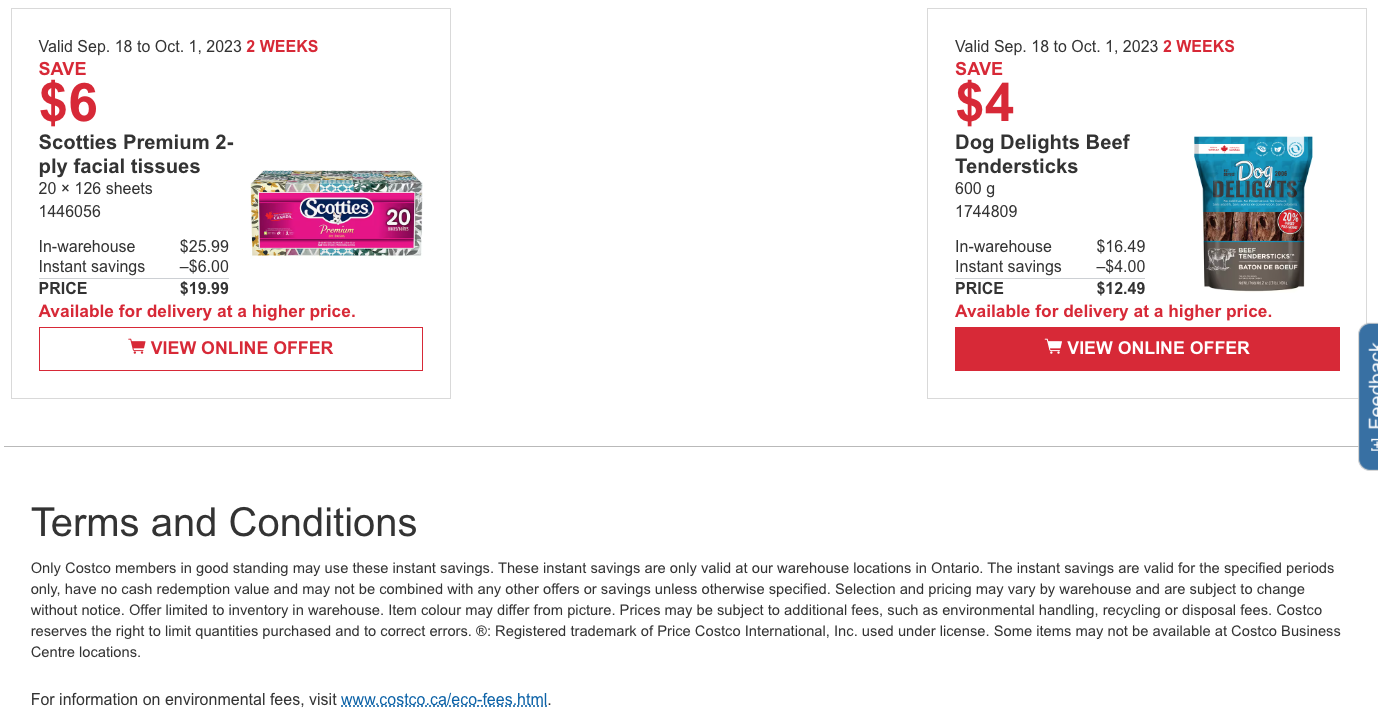 Costco Canada Coupons/Flyers Deals at All Costco Wholesale Warehouses