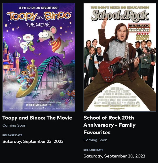 Cineplex Family Favourite Deal Movies Every Saturday for 2.99