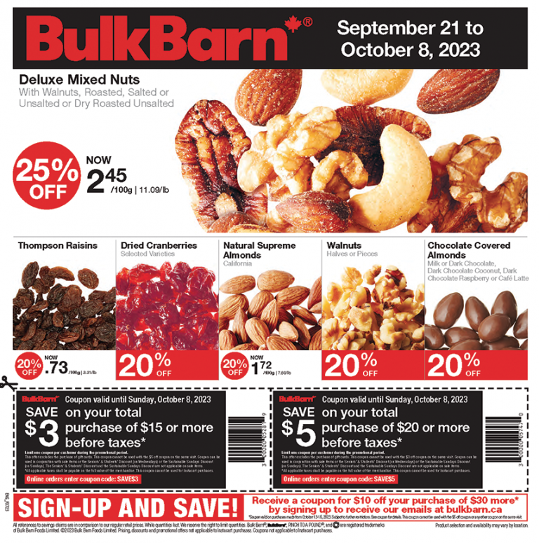 Bulk Barn Canada Coupons and Flyer Deals: Save $3 to $5 Off Your