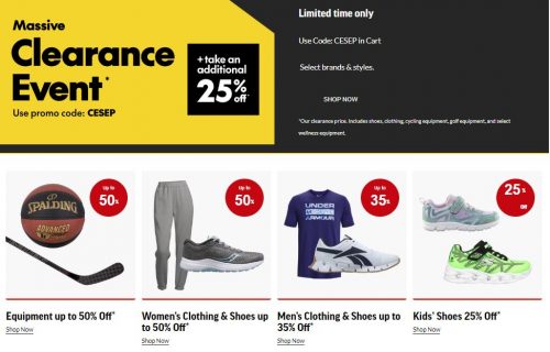 Sport Chek Canada: Massive Shoes & Clothing Clearance Event Sale
